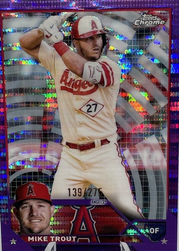 Mike Trout 2023 Topps Chrome #27 Purple Sonar Refractor /275 BGS 9