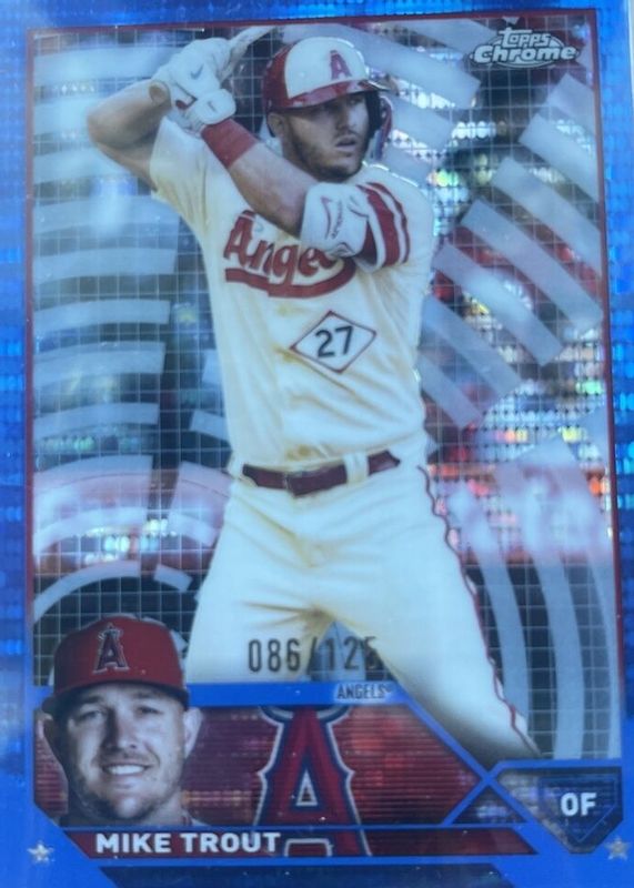 Mike Trout 2023 Topps Chrome #27 Blue Sonar Refractor /125 BGS 10 PRISTINE