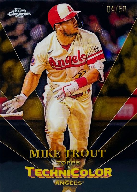 Mike Trout 2023 Topps Chrome #TT-1 Topps in Technicolor - Gold Refractor /50 BGS 10 PRISTINE