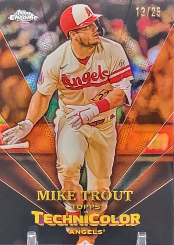 Mike Trout 2023 Topps Chrome #TT-1 Topps in Technicolor - Orange Refractor /25 BGS 10 PRISTINE