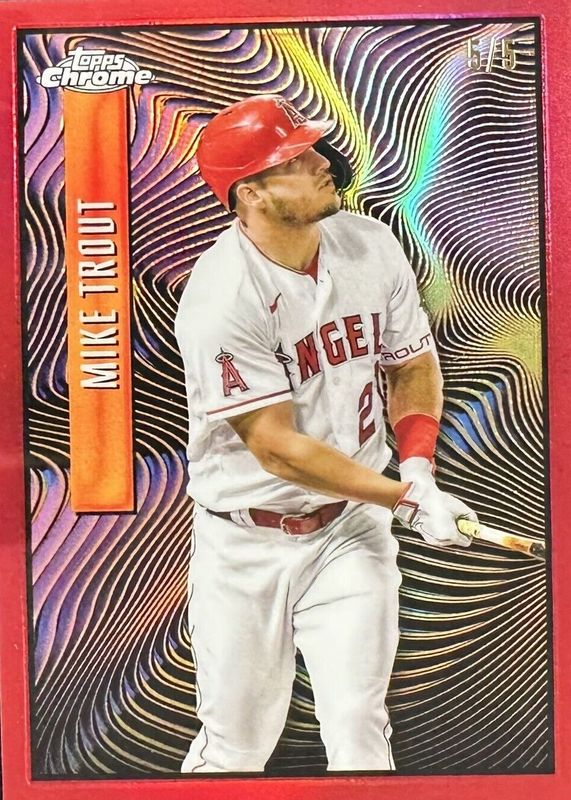 Mike Trout 2023 Topps Chrome #TCE-1 Topps Chrome Expose - Red Refractor /5 SGC 9