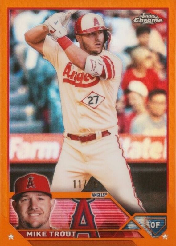 Mike Trout 2023 Topps Chrome #27 Orange Refractor /25 PSA 10