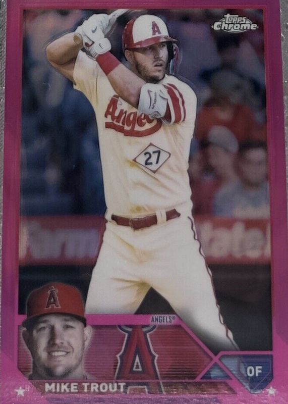 Mike Trout 2023 Topps Chrome #27 Pink Refractor RAW