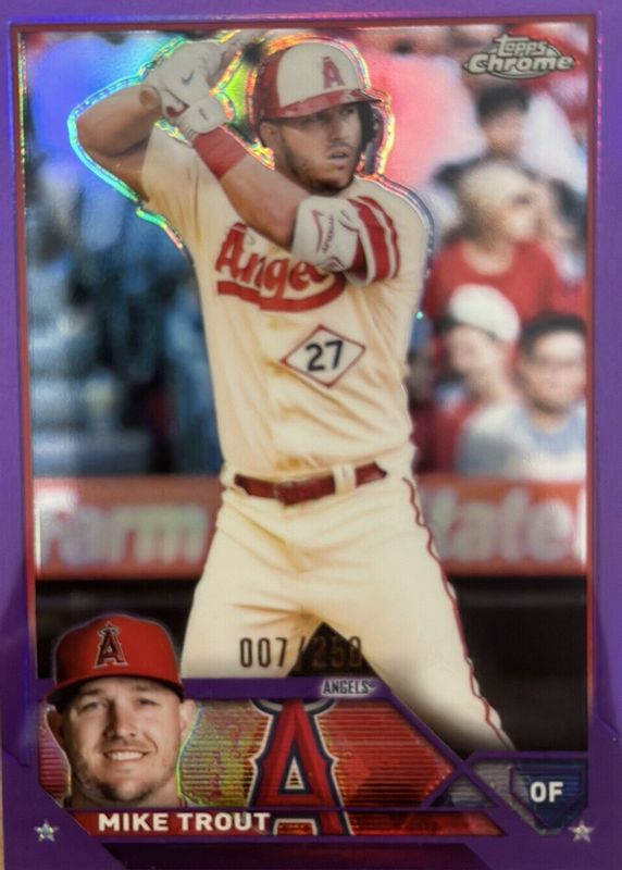 Mike Trout 2023 Topps Chrome #27 Purple Refractor /250 PSA 10