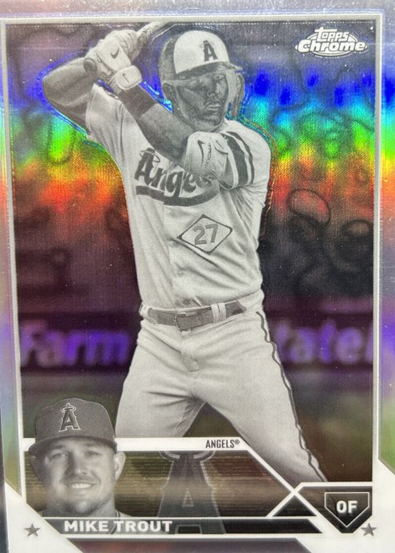 Mike Trout 2023 Topps Chrome #27 Negative Refractor SGC 9.5