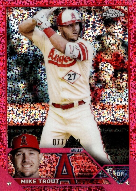 Mike Trout 2023 Topps Chrome #27 Magenta Speckle Refractor /350 PSA 10