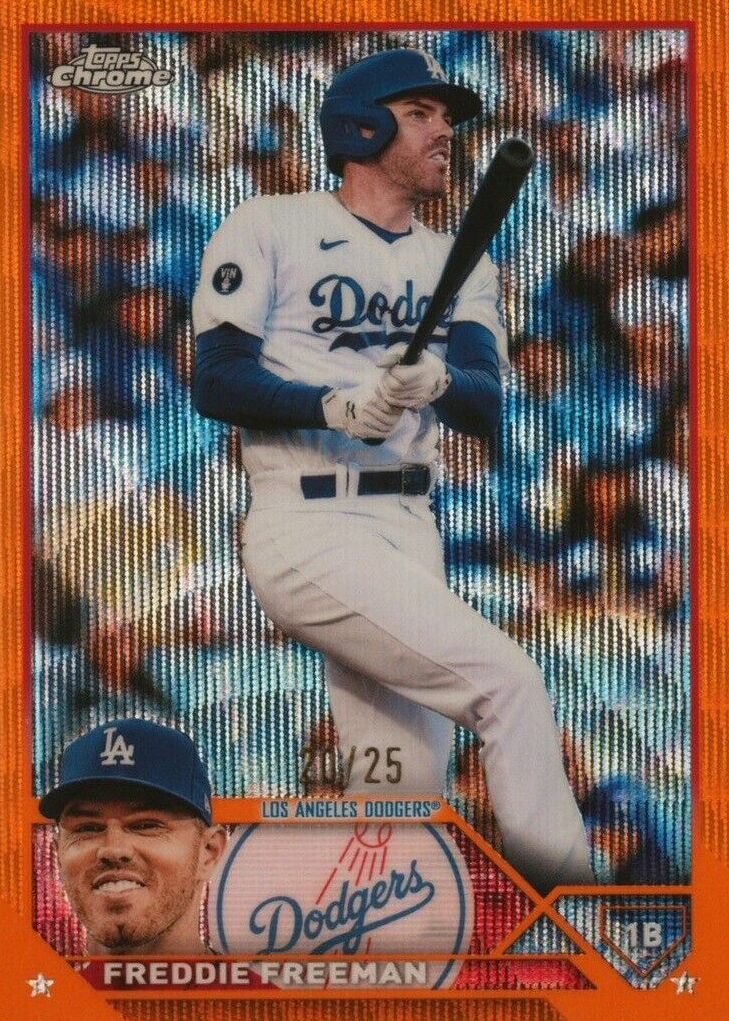 Freddie Freeman 2023 Topps Chrome #5 Orange Wave Refractor /25