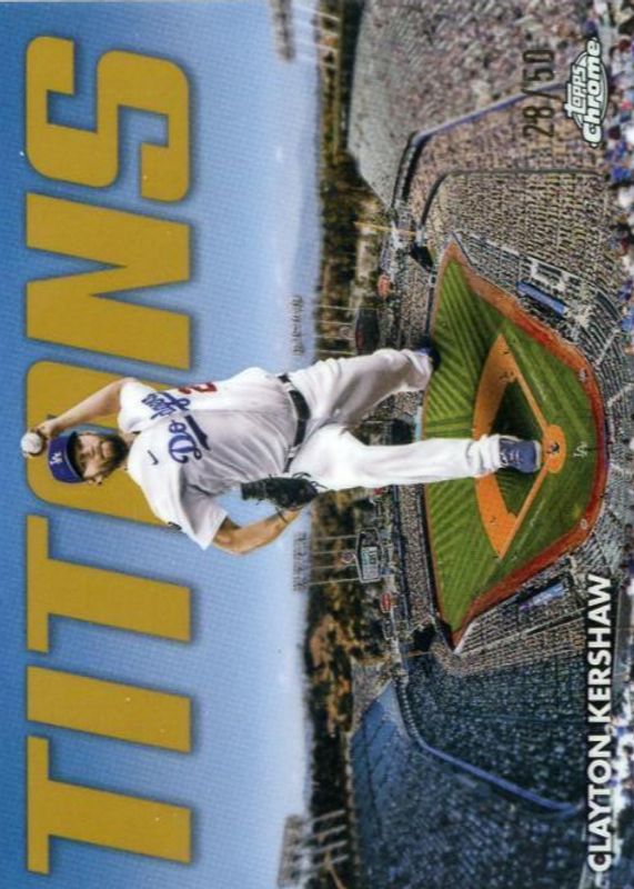 Clayton Kershaw 2023 Topps Chrome #CT-1 Topps Chrome Titans - Gold Refractor /50 RAW