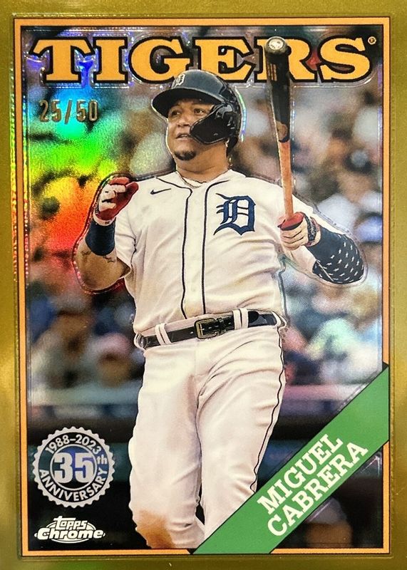 Miguel Cabrera 2023 Topps Chrome #88BC-4 1988 Topps Baseball - Gold Refractor /50 RAW