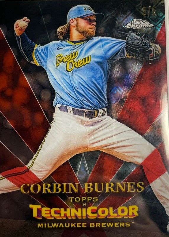 Corbin Burnes 2023 Topps Chrome #TT-12 Topps in Technicolor - Red Refractor /5 PSA 10