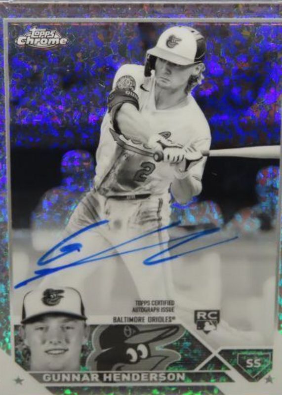 Gunnar Henderson 2023 Topps Chrome #RA-GHE Rookie Autographs - Black & White Mini-Diamond Refractor Rookie BGS 10 PRISTINE