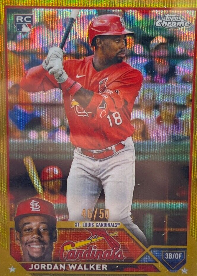 Jordan Walker 2023 Topps Chrome #209 Gold Wave Refractor /50 Price