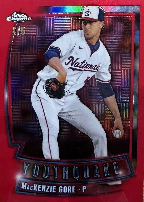 MacKenzie Gore 2023 Topps Chrome #YQ-16 Youthquake - Red Refractor /5 RAW