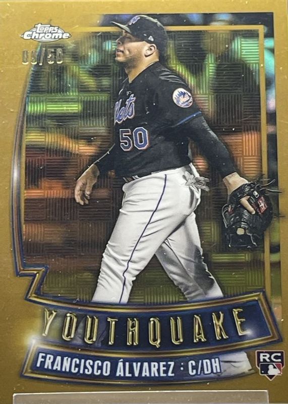 Francisco Alvarez 2023 Topps Chrome #YQ-17 Youthquake - Gold Refractor /50 Rookie BGS 9