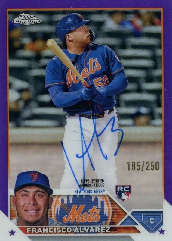 Francisco Alvarez 2023 Topps Chrome #RA-FA Rookie Autographs - Purple Refractor /250 Rookie PSA 10