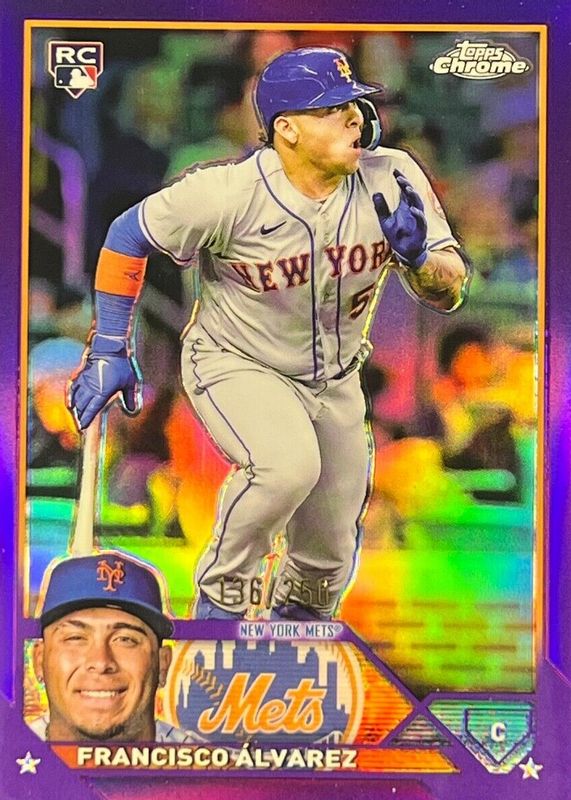 Francisco Alvarez 2023 Topps Chrome #203 Purple Refractor /250 Rookie BGS 10 PRISTINE