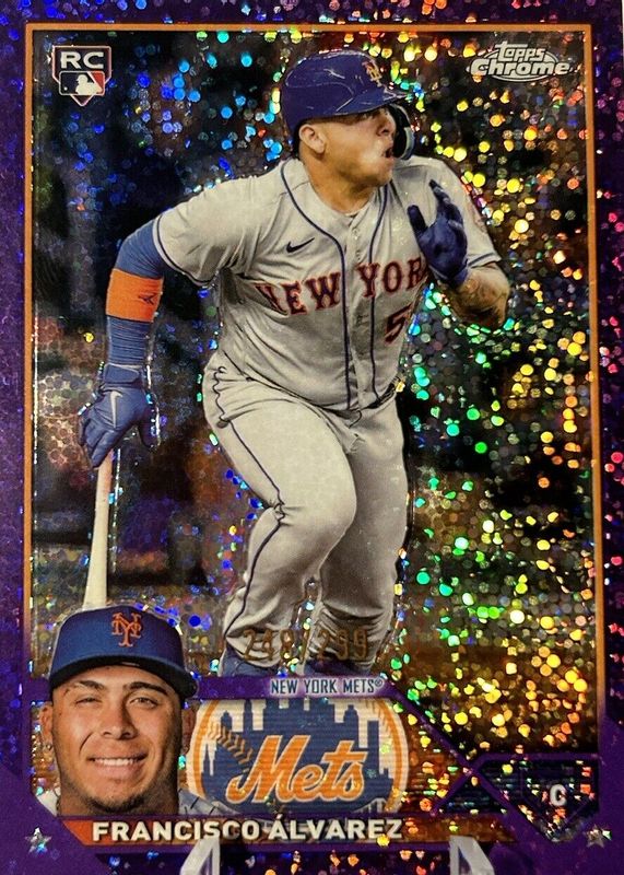 Francisco Alvarez 2023 Topps Chrome #203 Purple Speckle Refractor /299 Rookie RAW