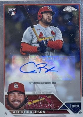 Alec Burleson 2023 Topps Chrome #RA-AB Rookie Autographs