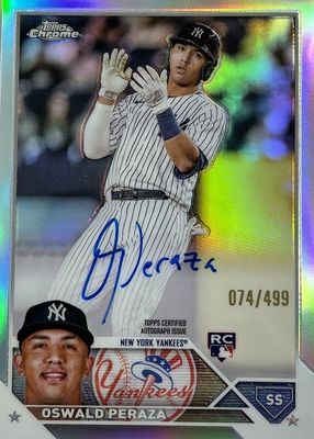 Oswald Peraza 2023 Topps Chrome #RA-OP Rookie Autographs