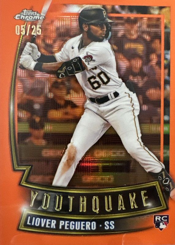 Liover Peguero 2023 Topps Chrome #YQ-33 Youthquake - Orange Refractor /25 Rookie SGC 10