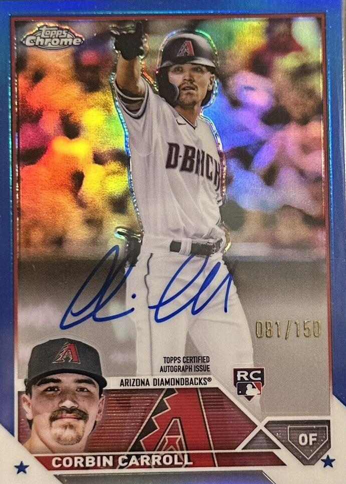 Corbin Carroll 2023 Topps Chrome #RA-CCA Rookie Autographs - Blue