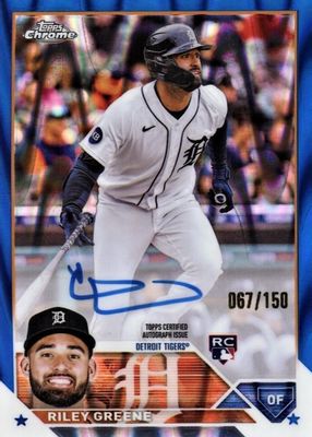 Riley Greene 2023 Topps Chrome #RA-RG Rookie Autographs - Green 