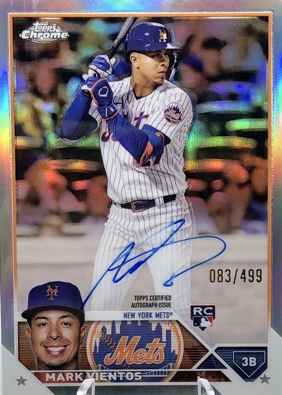 Mark Vientos 2023 Topps Chrome #RA-MV Rookie Autographs - Refractor /499 Rookie RAW