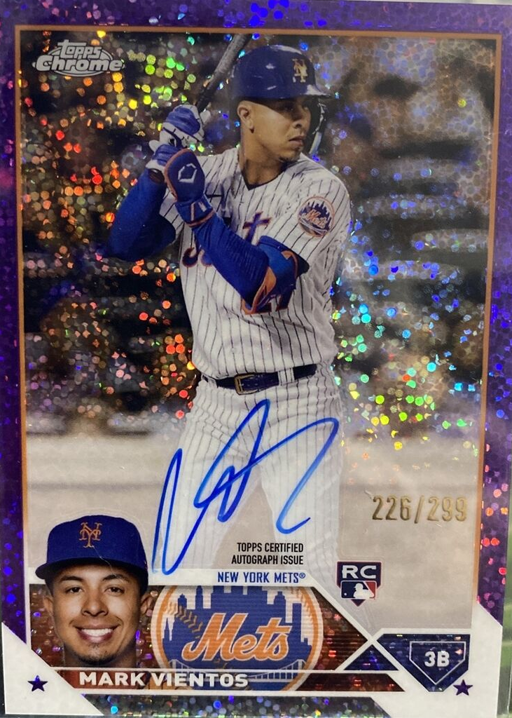 Mark Vientos 2023 Topps Chrome #RA-MV Rookie Autographs - Purple 