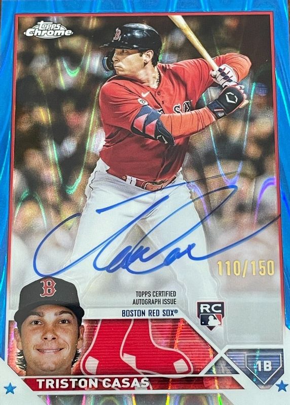 Triston Casas 2023 Topps Chrome #RA-TC Rookie Autographs - Blue RayWave Refractor /150 Rookie PSA 10