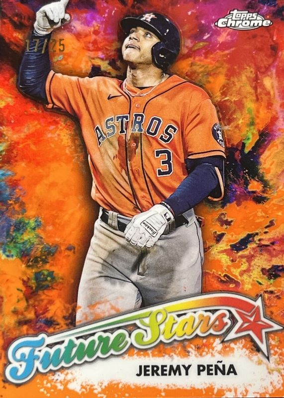 Jeremy Pena 2023 Topps Chrome #FS-10 Future Stars - Orange Refractor /25 RAW