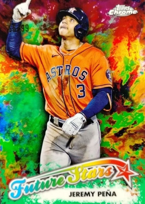Jeremy Pena 2023 Topps Chrome #FS-10 Future Stars - Green Refractor /99 RAW