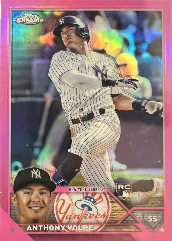 Anthony Volpe 2023 Topps Chrome #4 Pink Refractor Rookie RAW