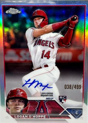 Logan O'Hoppe 2023 Topps Finest #19 Green Speckle Refractor /125