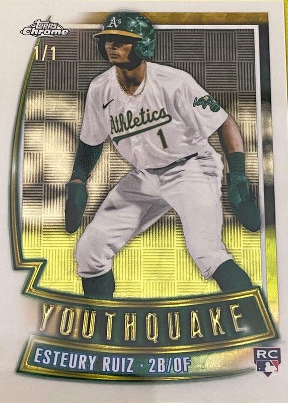 Esteury Ruiz 2023 Topps Chrome #YQ-40 Youthquake - Superfractor /1 Rookie PSA 10