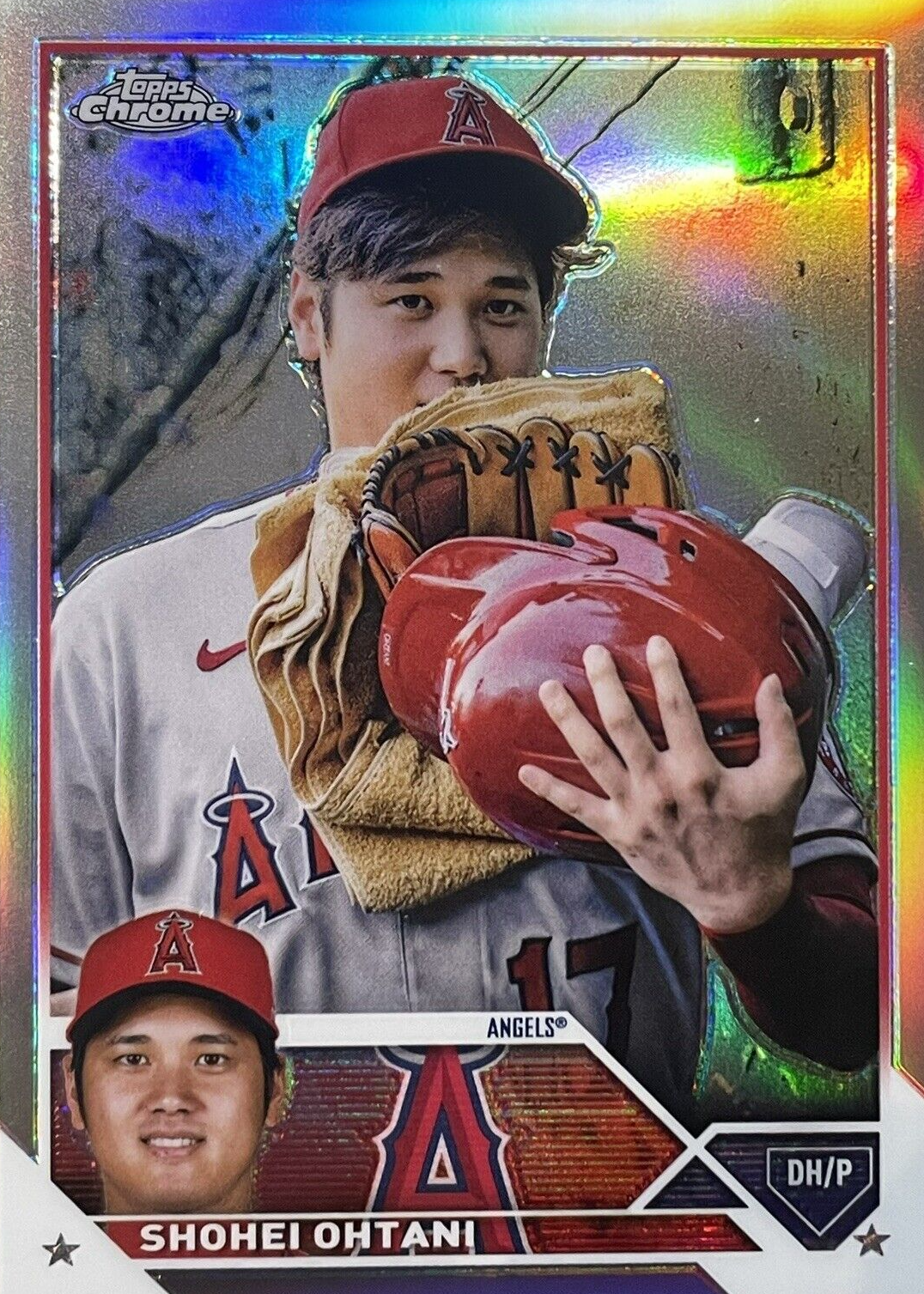 Shohei Ohtani 2023 Topps Chrome #17 SP Variation (Holding Towel 