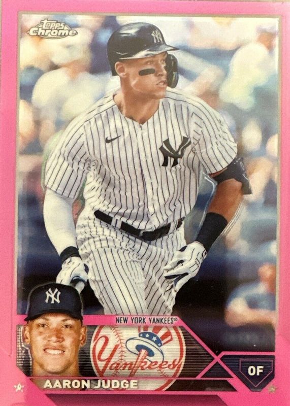 thumbnail interactive-video image 1 of 2023 Topps Aaron Judge Baseball Card #62 - New York Yankees Pinstripes Mint Condition 1 of 14
