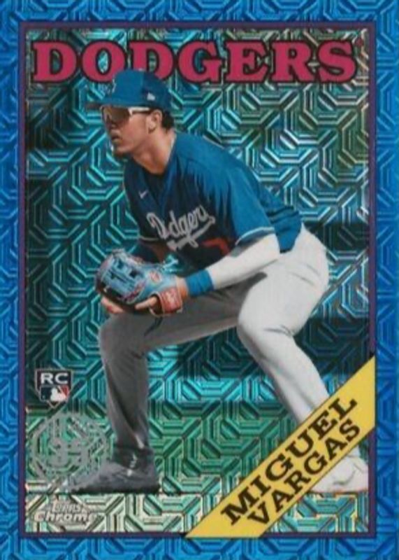 Miguel Vargas 2023 Topps Silver Pack #T88C-48 1988 Chrome Promo - Blue Refractor (Series 1) /150 Rookie PSA 10