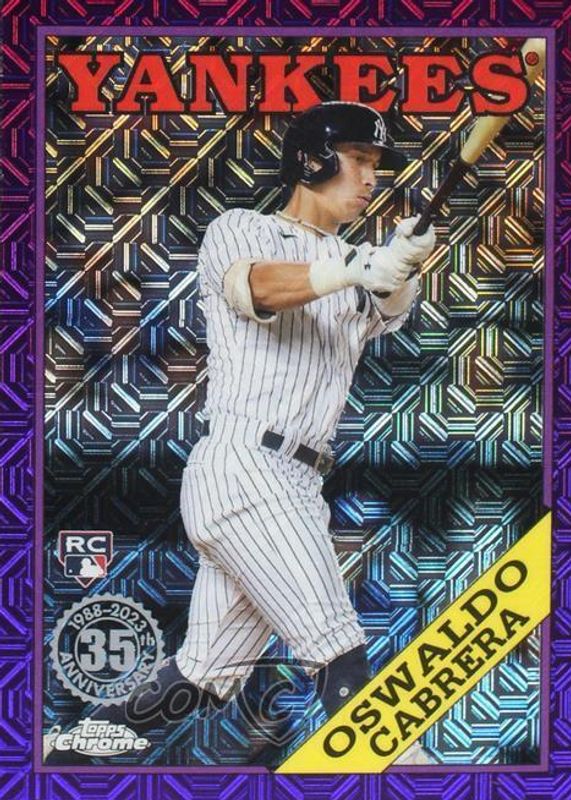 Oswaldo Cabrera 2023 Topps Silver Pack #T88C-61 1988 Chrome Promo - Purple Refractor (Series 1) /75 Rookie PSA 10