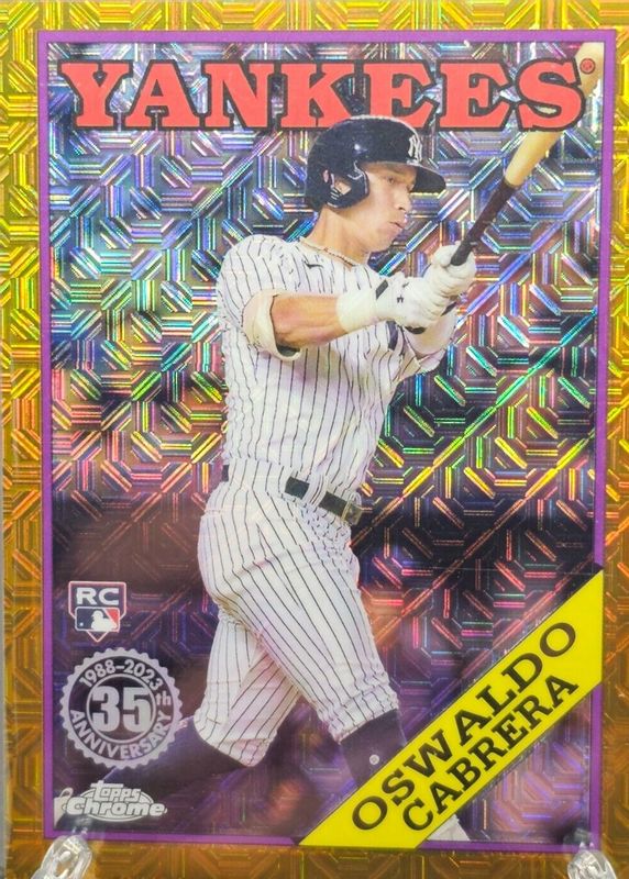 Oswaldo Cabrera 2023 Topps Silver Pack #T88C-61 1988 Chrome Promo - Gold Refractor (Series 1) /50 Rookie PSA 10