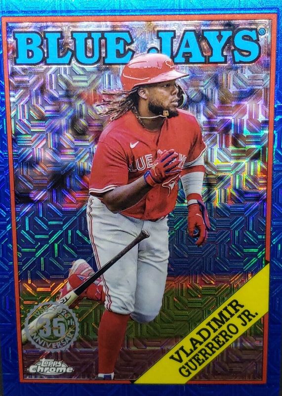 Vladimir Guerrero Jr. 2023 Topps Silver Pack #T88C-9 1988 Chrome Promo - Blue Refractor (Series 1) /150 PSA 10