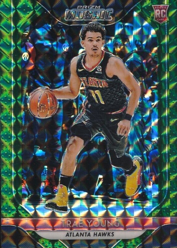 Trae Young 2018 Prizm Mosaic #93 Green Rookie PSA 10