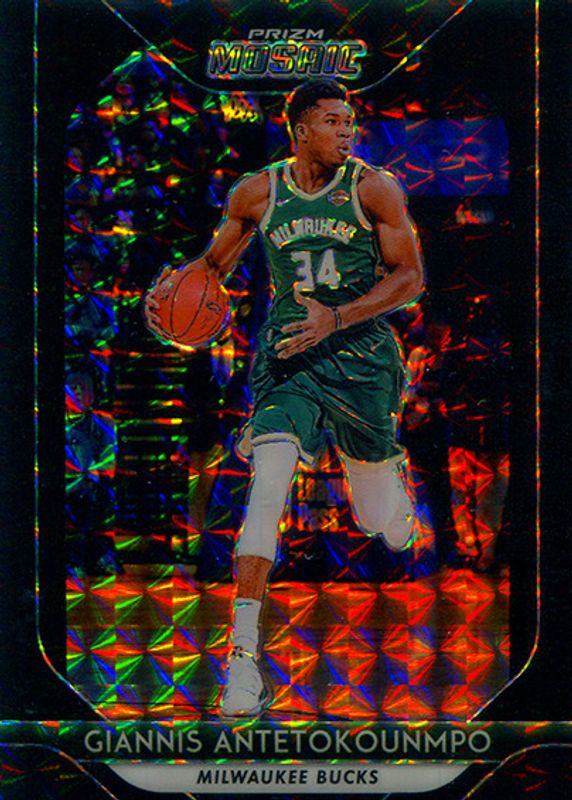 Giannis Antetokounmpo 2018 Prizm Mosaic #30 Black /1 SGC 9.5