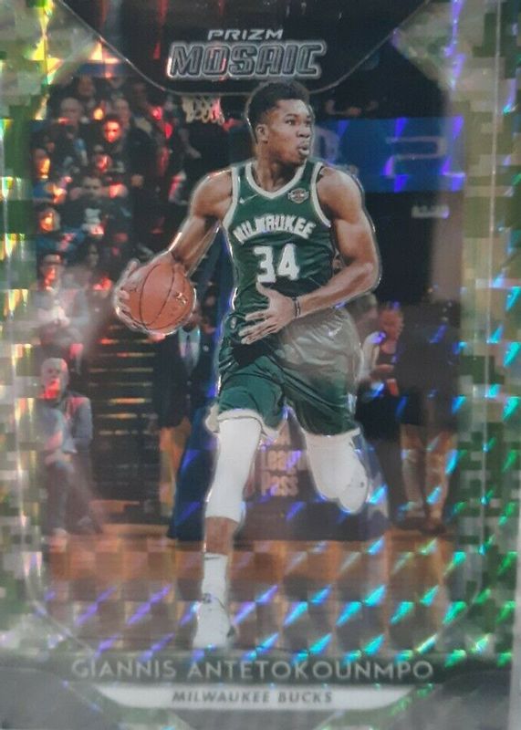 Giannis Antetokounmpo 2018 Prizm Mosaic Camo /25 RAW