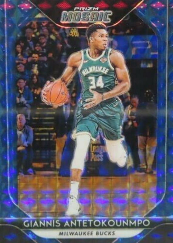 Giannis Antetokounmpo 2018 Prizm Mosaic #30 Blue PSA 10