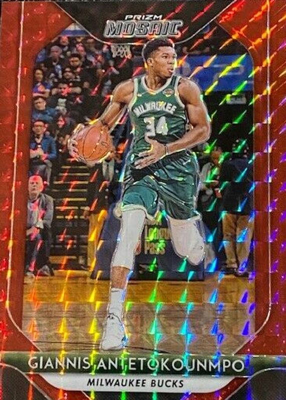 Giannis Antetokounmpo 2018 Prizm Mosaic #30 Red BGS 9.5