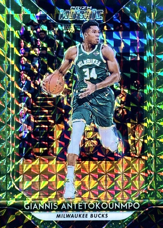 Giannis Antetokounmpo 2018 Prizm Mosaic #30 Green PSA 10