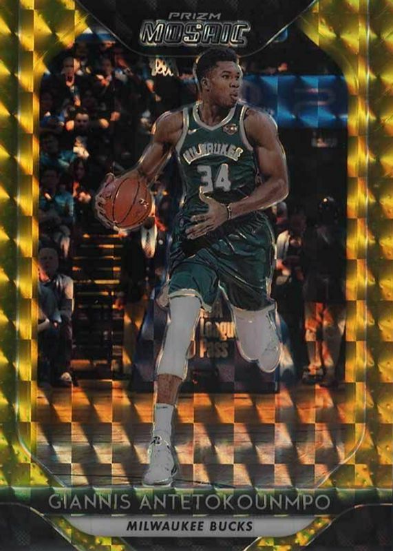 Giannis Antetokounmpo 2018 Prizm Mosaic #30 Gold /10 SGC 9.5