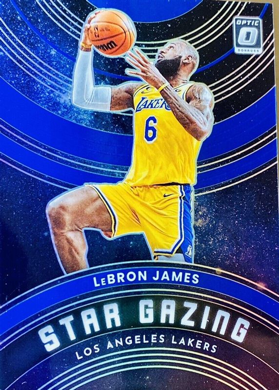 LeBron James 2022 Optic #12 Star Gazing - Blue /49 BGS 9.5