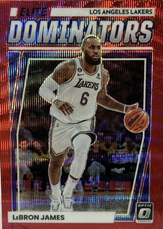 LeBron James 2022 Optic #22 Elite Dominators - Red Wave PSA 10