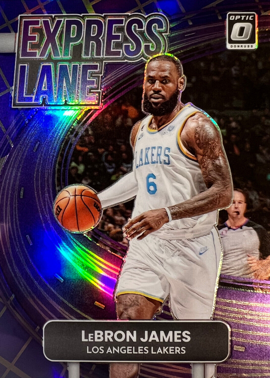 LeBron James 2022 Optic #4 Express Lane - Purple Price Guide